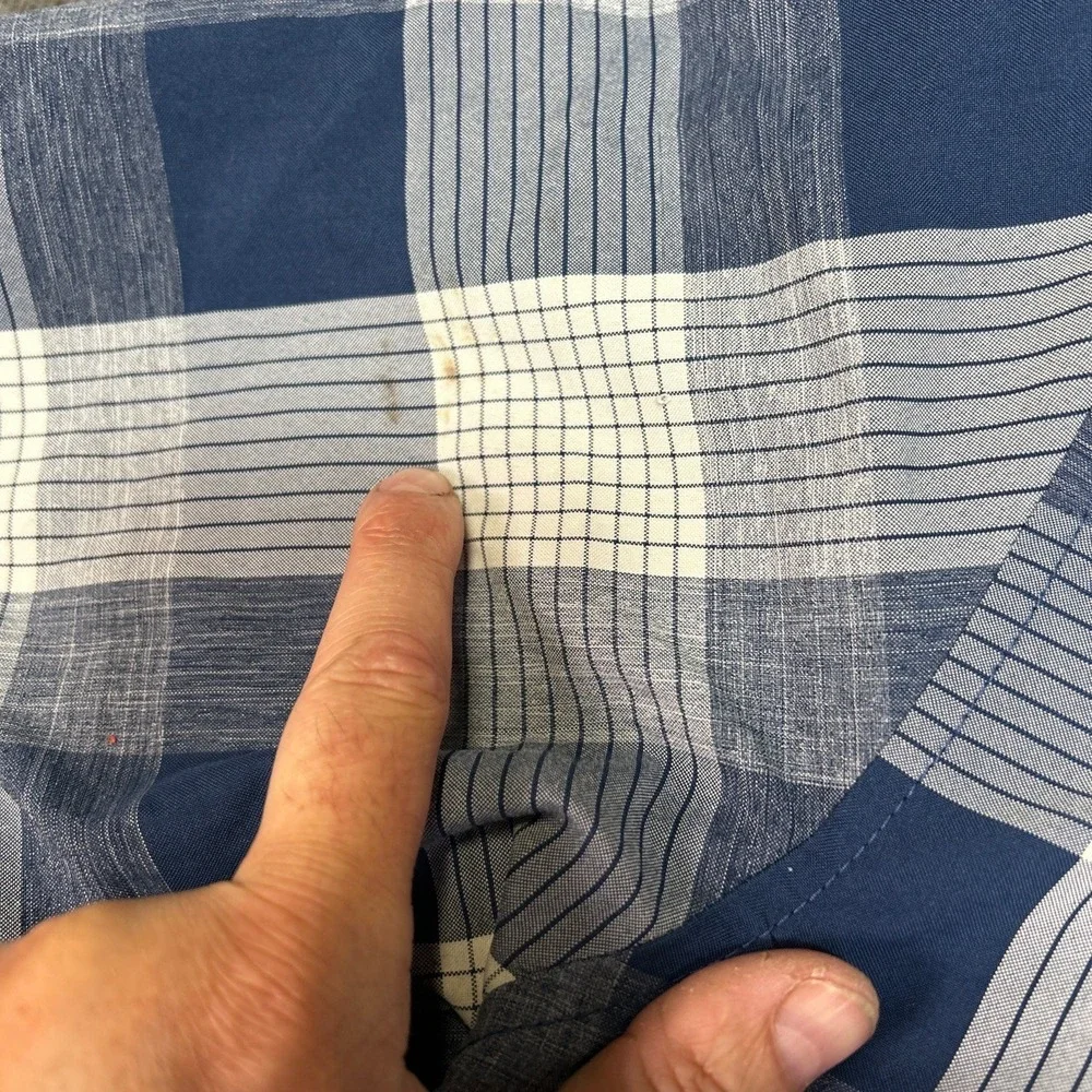 Orvis Shirt Mens Large Blue Plaid Casual Outdoor Relaxed Travel Fishing Hiking